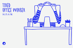 Tired Office Worker Illustration, a Person Illustration by Danil Polshin
