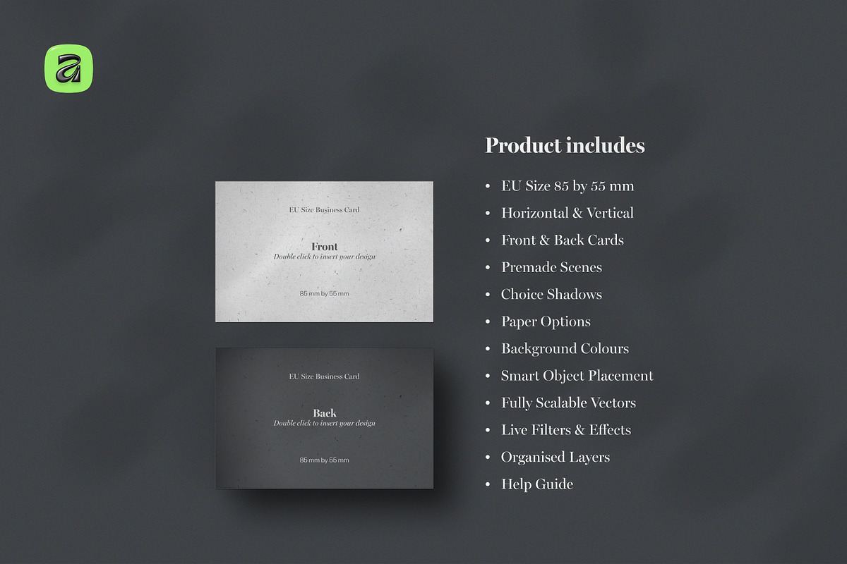 EU Business Card Mockups—Affinity v3, a Books & Magazine Mockup by Sasha Lantukh (Photo 14 of 17)