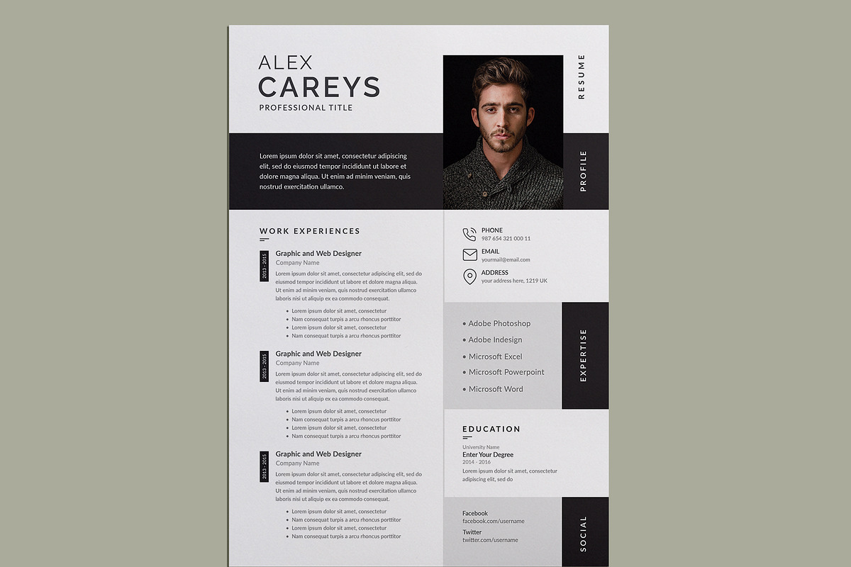 Clean Resume/CV | Word & Canva preview 3