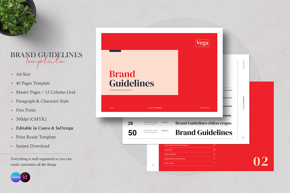 Brand Guidelines | Canva, InDesign, a Brochure Template by Orcshape Studio (Photo 2 of 14)