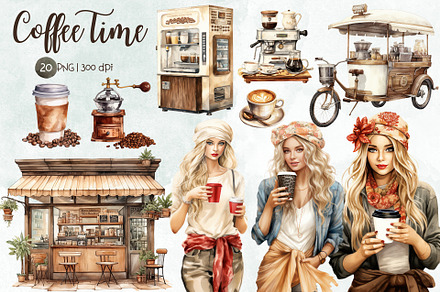 Coffee Time Watercolor Sublimation, a Food Illustration by Maysa Art