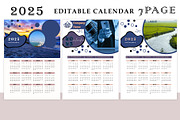 Yearly Calendar Template 2025, a Stationery Template by DesignByStore (Thumbnail 1 of 6)
