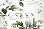 Green leaves - greenery clipart, an Illustration by ollalya (Thumbnail 1 of 12)
