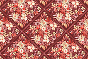 Fall Floral Grid Ornamental Pattern, a Pattern Graphic by SirenaArt (Thumbnail 5 of 11)