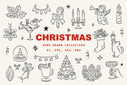 Christmas Hand Drawn Illustrations, a Seasonal Illustration by NatalieArtShop (Thumbnail 1 of 13)