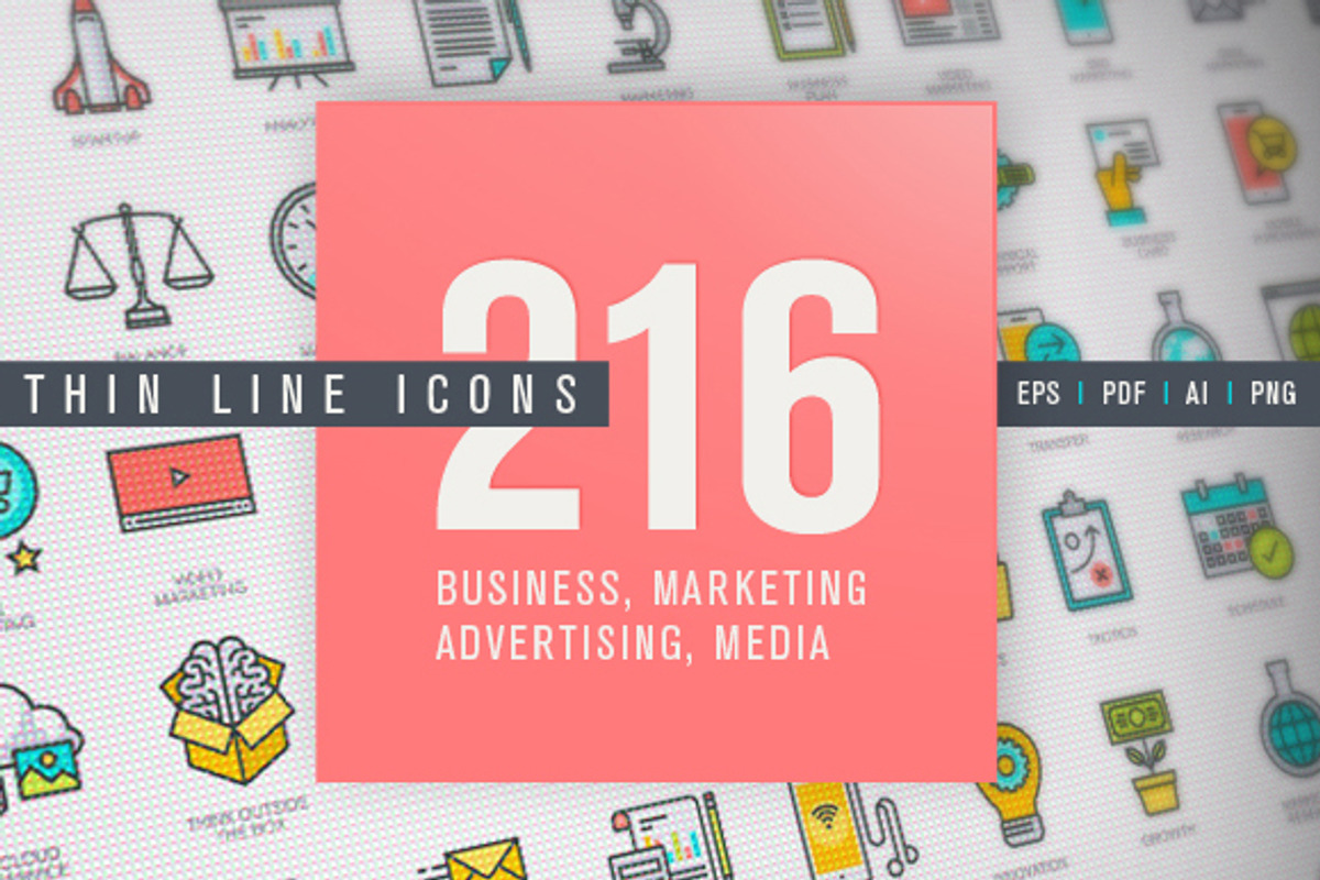 Thin Line Business & Marketing Icons