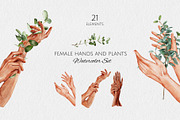 Female Hands and Plants Watercolor, a Person Illustration by Yakovleva Margarita (Thumbnail 1 of 9)