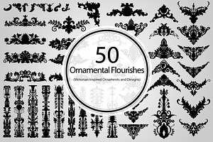50 Ornamental Flourishes (Vector)