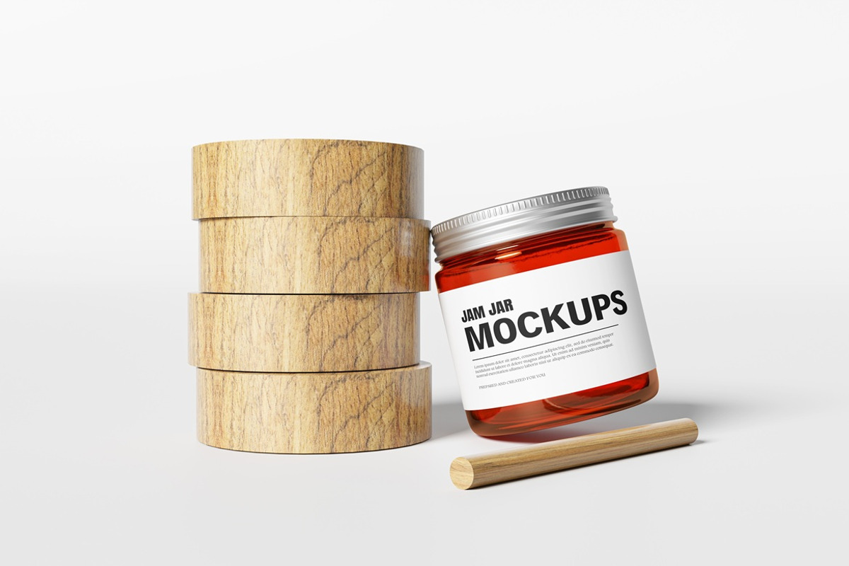 Jam Jar Mockup, a Packaging Mockup by AndikaGraphic (Photo 5 of 5)