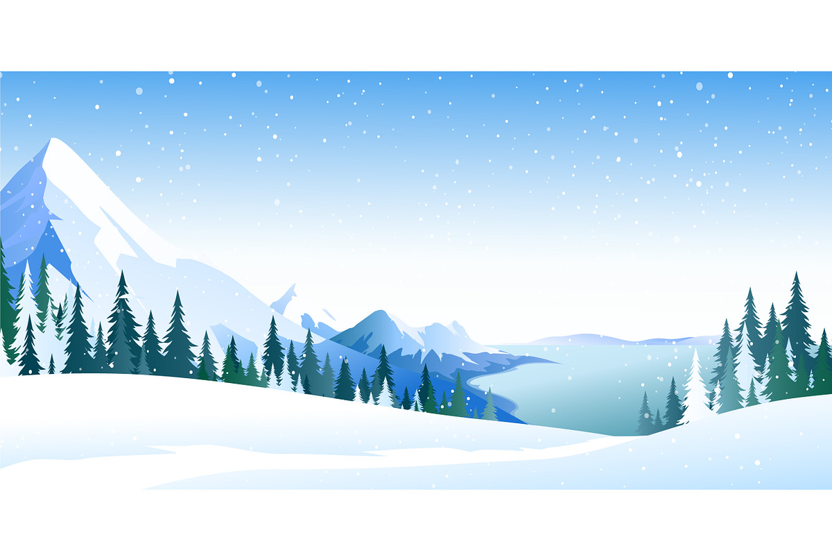 Mountains and Lake Winter Landscape, an Object Illustration by Aghadhia (Photo 1 of 2)