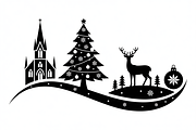 Christmas silhouette illustration, an Illustration by Amazin_art (Thumbnail 12 of 21)