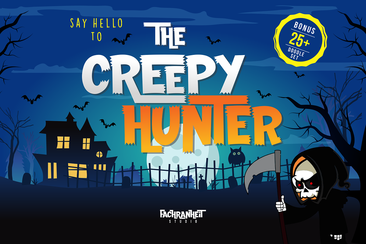 The Creepy Hunter, a Font by Fachranheit Studio (Photo 1 of 12)