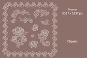 Lace frames, ribbons, cliparts., a Pattern Graphic by Ajuga (Thumbnail 6 of 9)