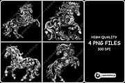 Horse Swirling Floral Pattern Equine, a Background Graphic by LaseredNinja (Thumbnail 1 of 7)