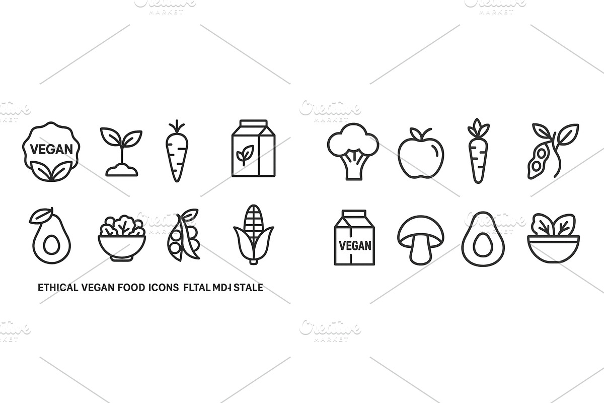 Collection of simple vegan food, a Food Illustration by ZinetroN