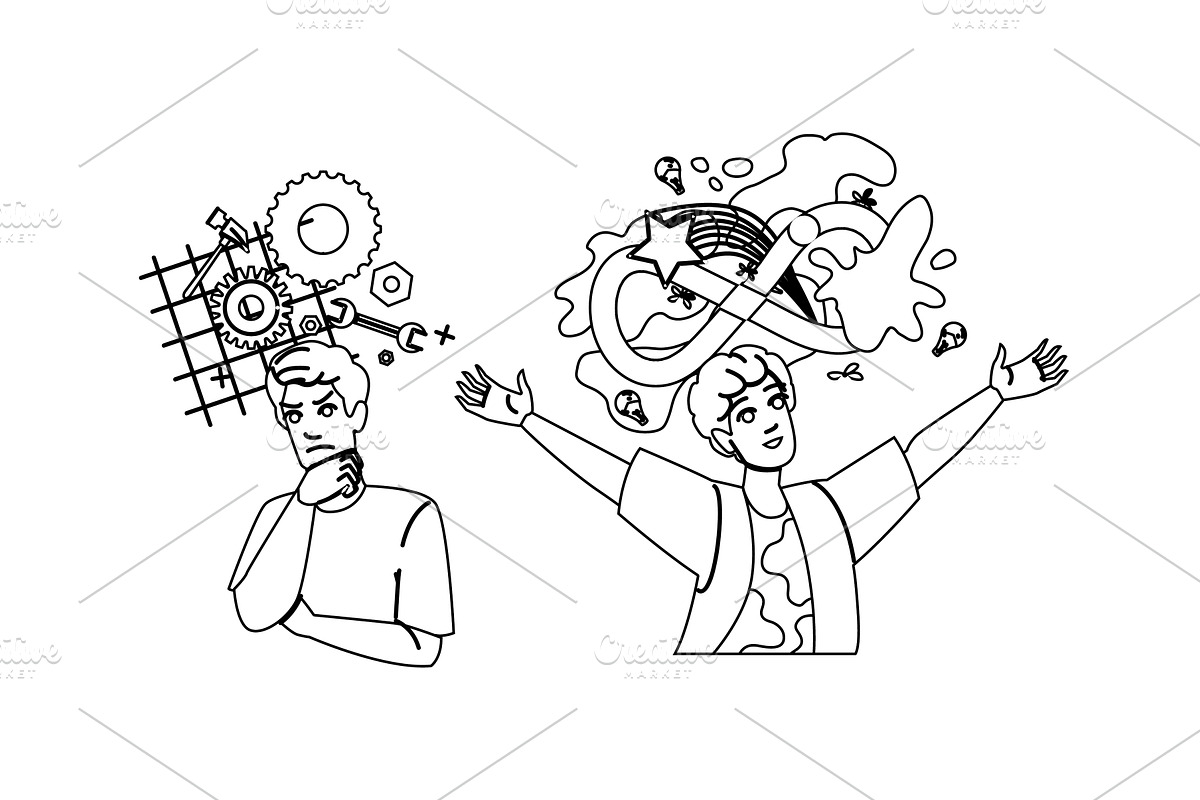 business design thinking vector, a Person Illustration by pikepicture