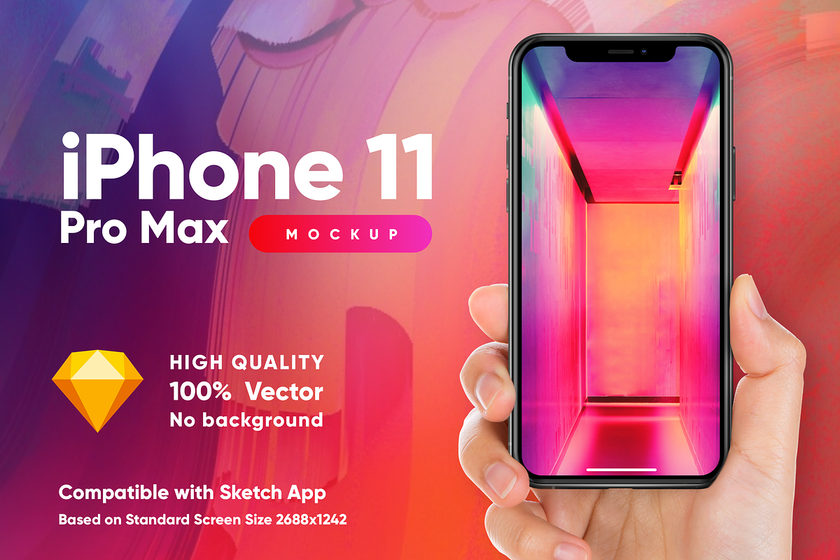 iPhone 11 Pro Max Mockup with Hand, an iPhone Mockup by Design Bits (Photo 1 of 5)