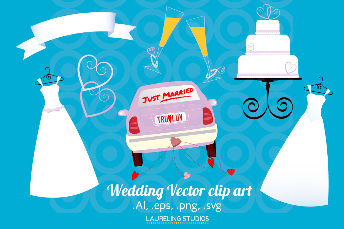 Vector Wedding Clip Art, an Illustration by Laureling Studios