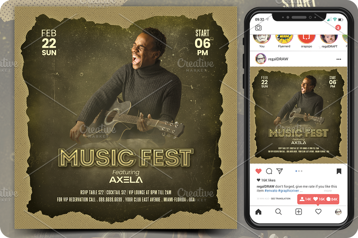 Music Festival Flyer, a Flyer Template by regalDRAW (Photo 4 of 4)