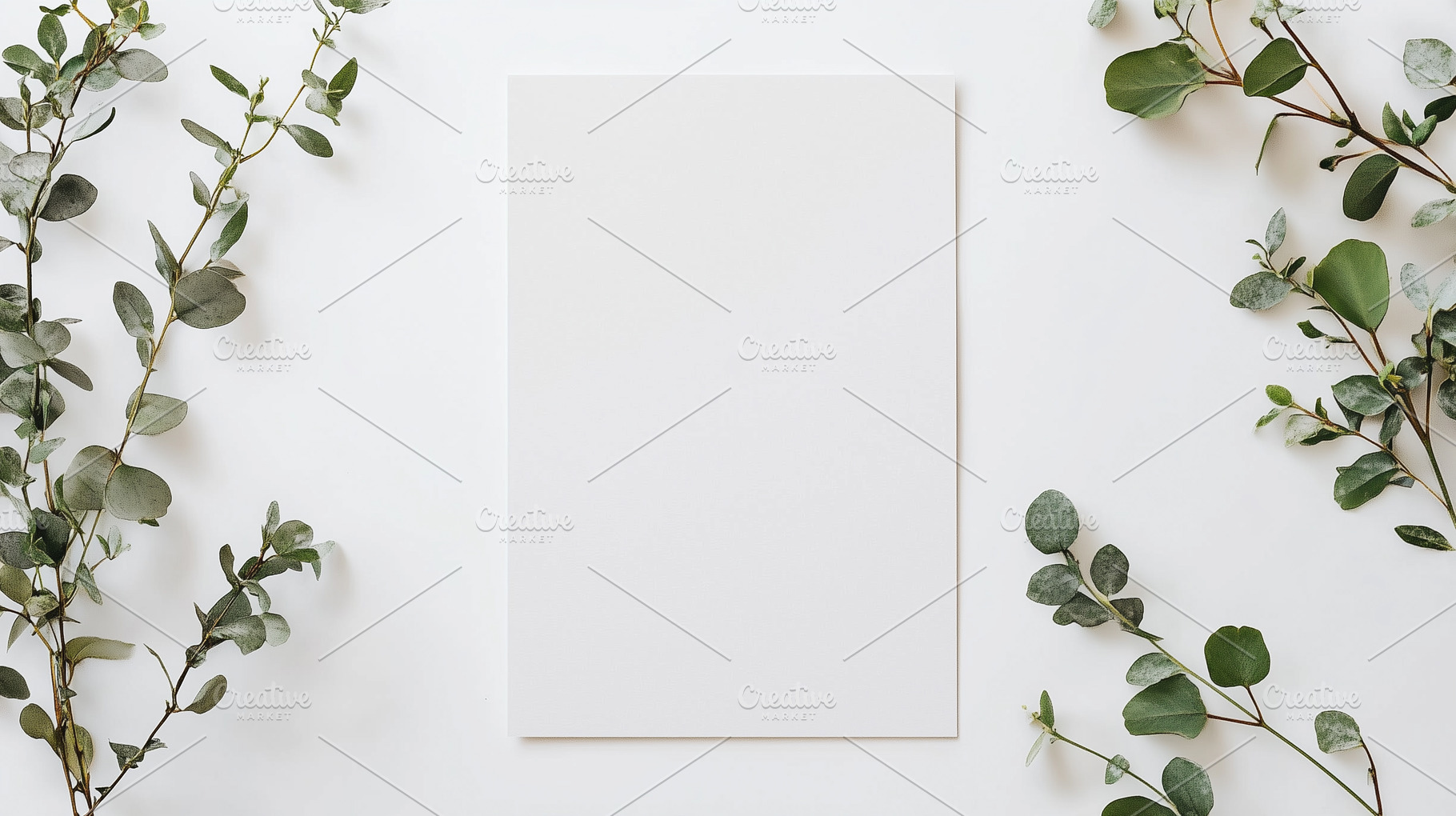 A4 paper mockup among eucalyptus, a Background Photo by MistyDay