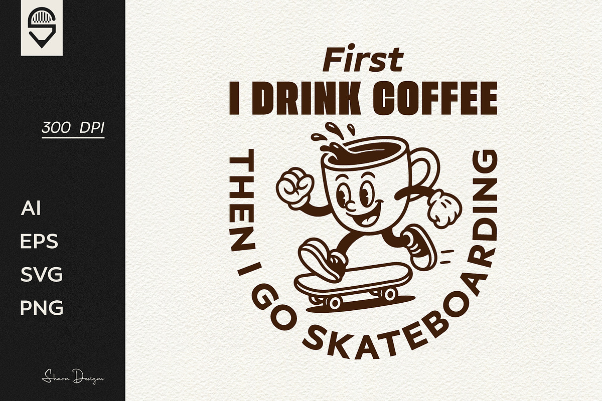 Retro Coffee Cup Character, a Graphic by shaondesigns (Photo 1 of 4)