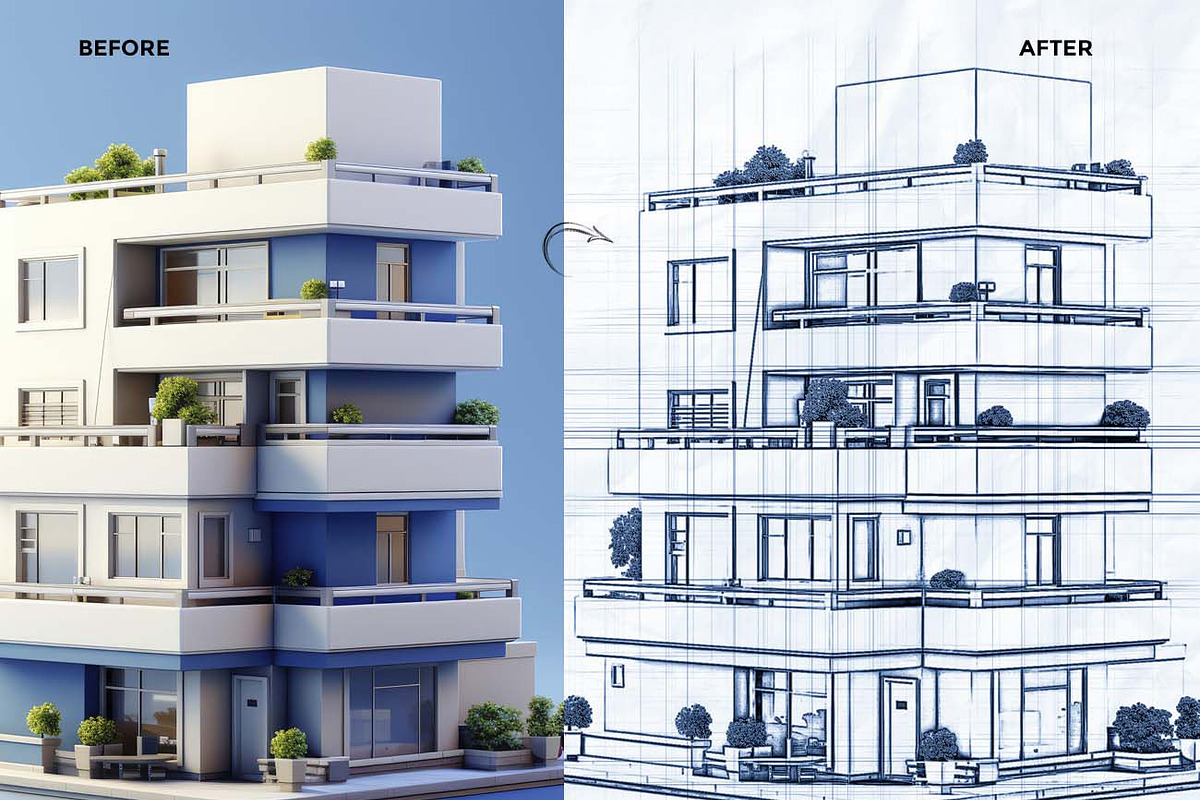 Architectural Pencil Sketch Pro, an Action Add-On by Studio Retouch (Photo 10 of 11)