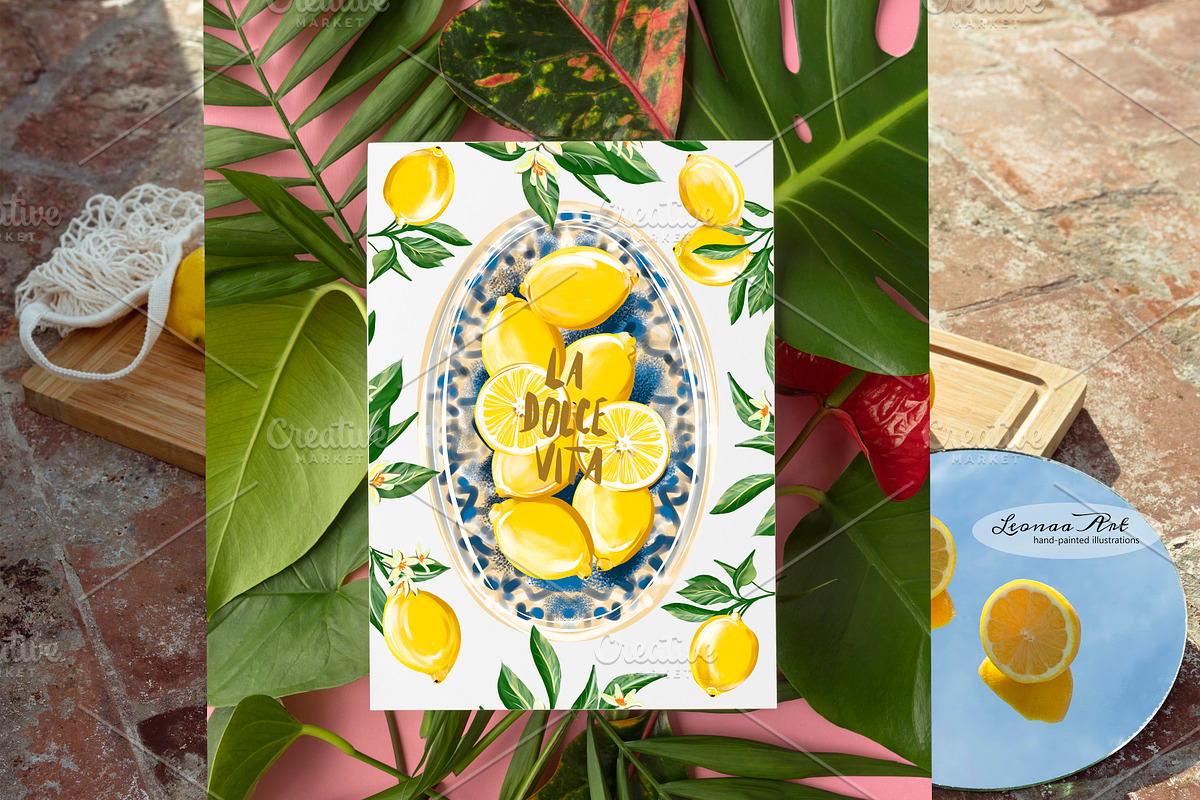 Lemons Clipart Set, a Seasonal Illustration by Leonaa art (Photo 7 of 11)