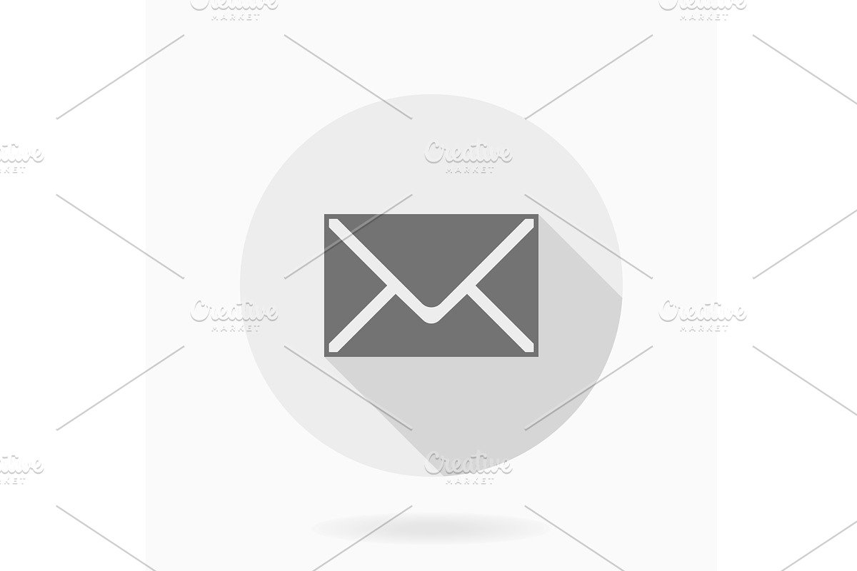 Fine Mail Flat Icon, an Outline Icon by FineArtStudio (Photo 1 of 3)