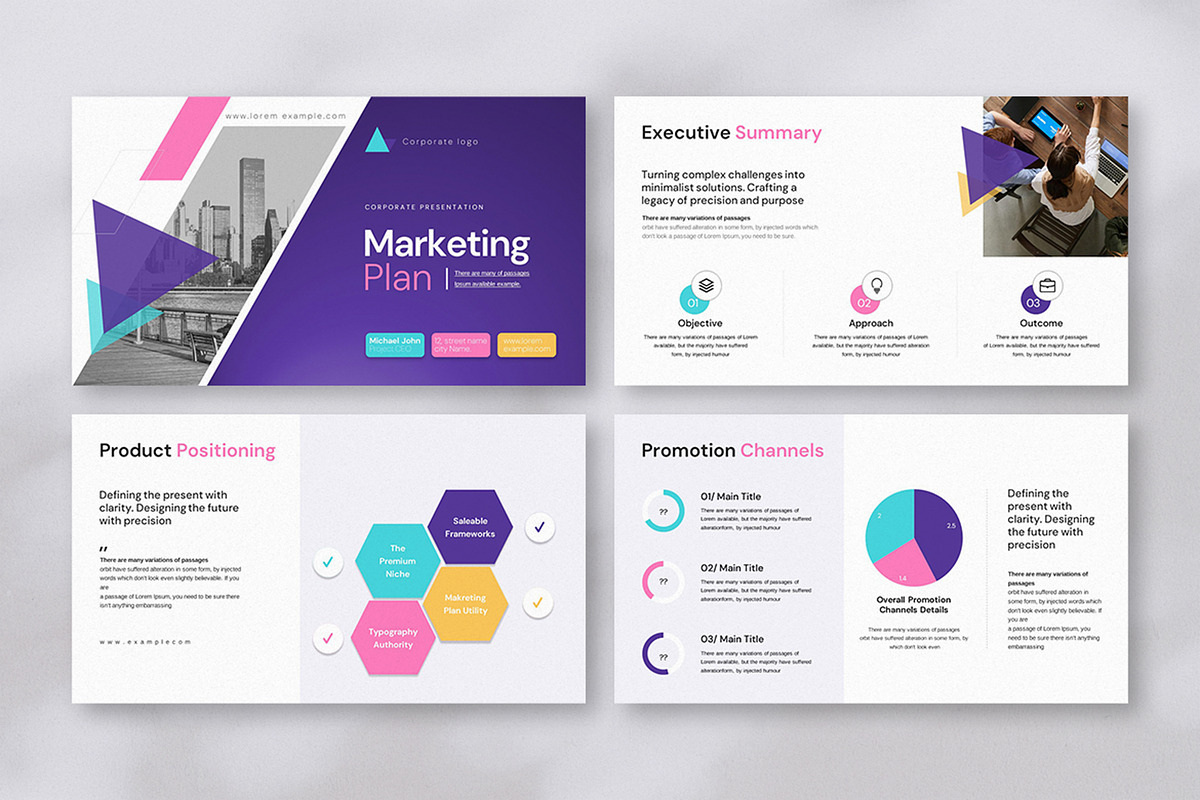 Marketing Plan Presentation Template, a Presentation Template by Slide_Genius1 (Photo 2 of 9)