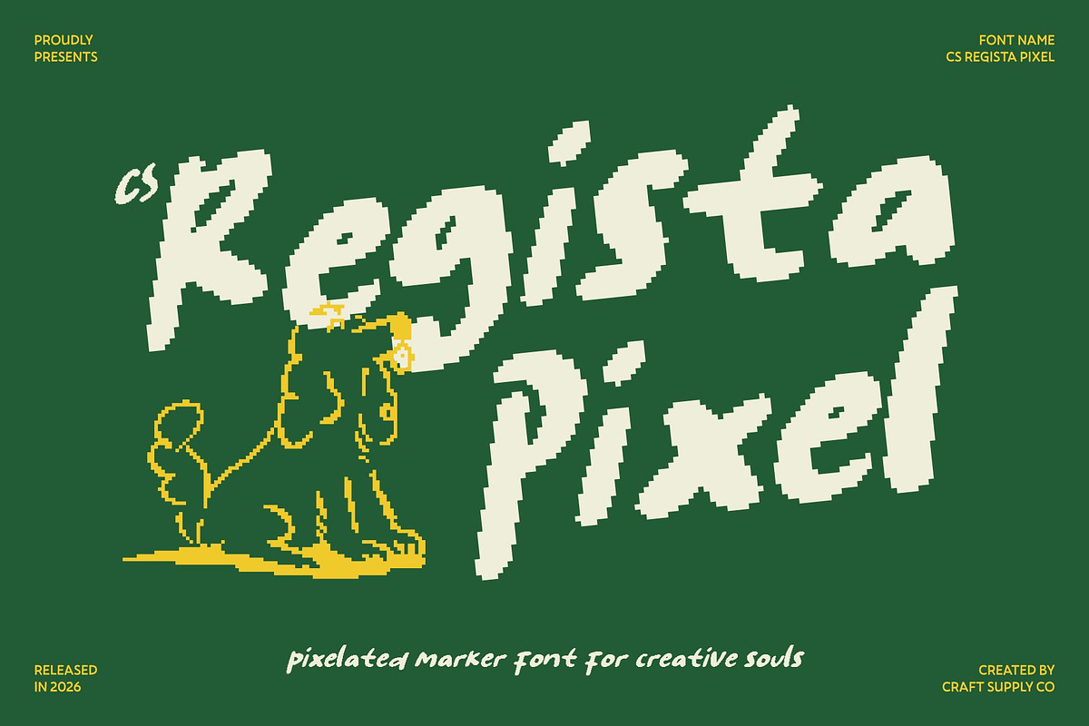 CS Regista Pixel, a Handwritten Font by Craft Supply Co. (Photo 1 of 8)