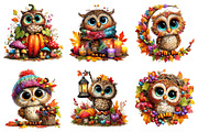 Whimsical Enjoy Autumn Owl Clipart, a Seasonal Illustration by designcity5 (Thumbnail 2 of 5)