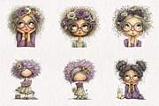 Whimsical Summer Girls Clipart, an Illustration by CreationArt (Thumbnail 5 of 7)