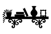 Ornamental Wall Shelf Silhouette, an Object Graphic by hafijul (Thumbnail 2 of 4)