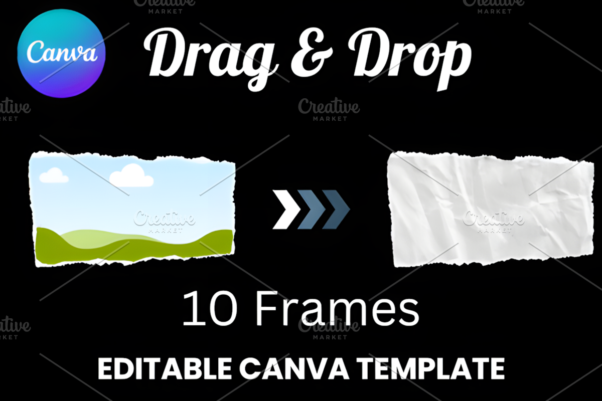 Canva Torn Paper Ripped Frame Templa, a Marketing Template by Design Station (Photo 3 of 3)