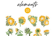 Sunflowers - Graphic & Patterns, an Illustration by Alina Sh (Thumbnail 2 of 5)