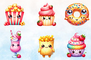 Watercolor Kawaii Food Clipart, a Seasonal Illustration by Rose Art (Thumbnail 3 of 3)