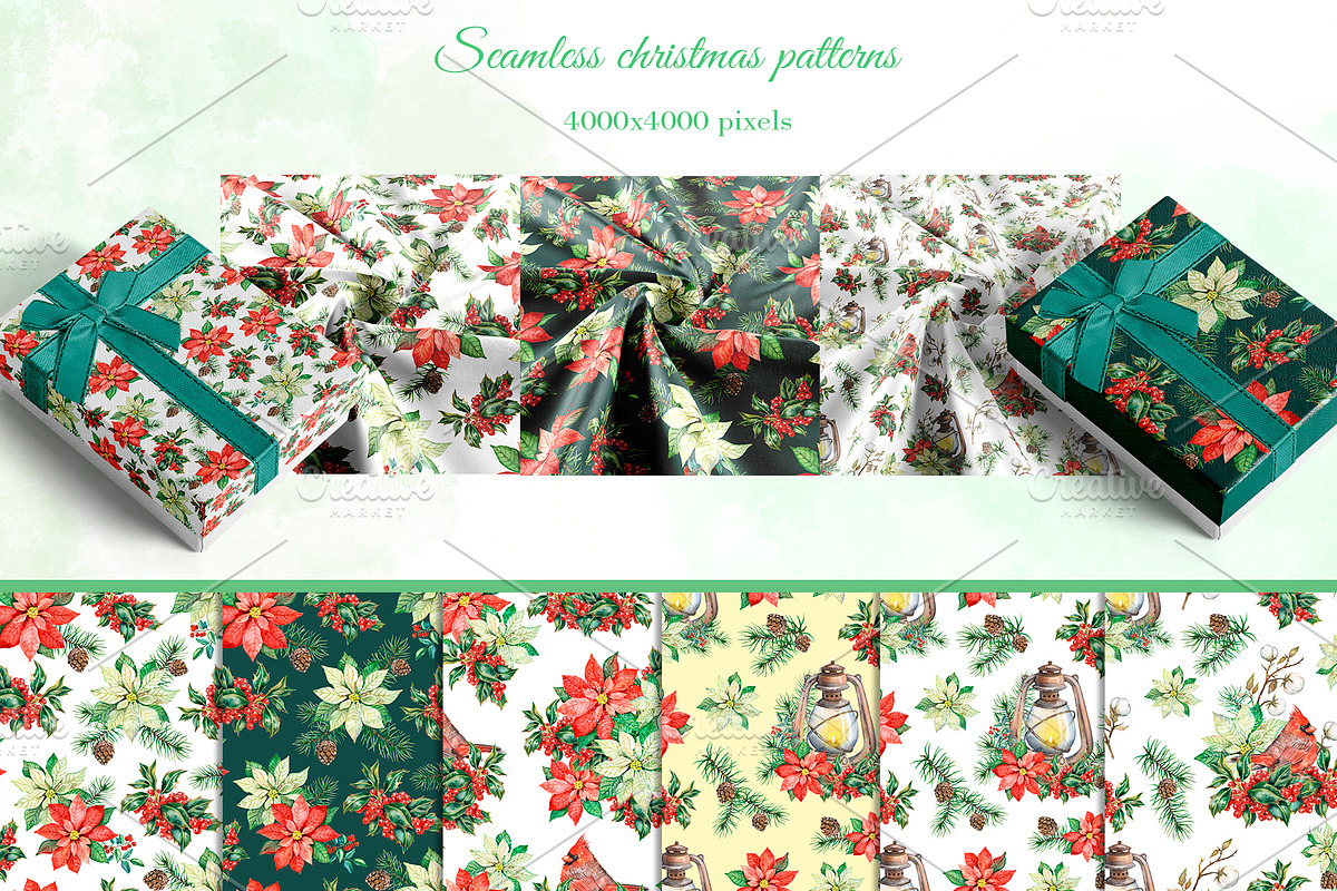 Watercolor Christmas decor clipart., a Decorative Illustration by SavinV (Photo 6 of 7)