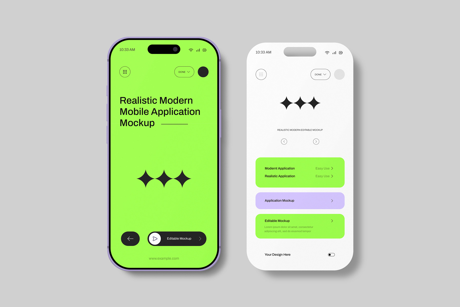 Realistic Mobilephone Screen Mockup