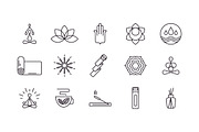 15 line yoga icons., an Outline Icon by BezierMagic (Thumbnail 2 of 4)