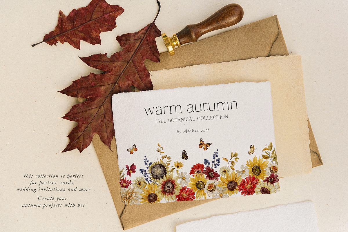Warm Autumn - watercolor collection, a Seasonal Illustration by AleksaArt (Photo 10 of 17)