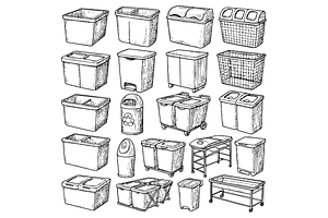 Waste Bins and Containers Set, an Object Graphic by RT Studio
