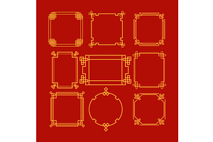 chinese frame border set cartoon, an Object Illustration by pikepicture