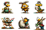 Funny easter bird clipart, an Illustration by CreationArt (Thumbnail 4 of 7)