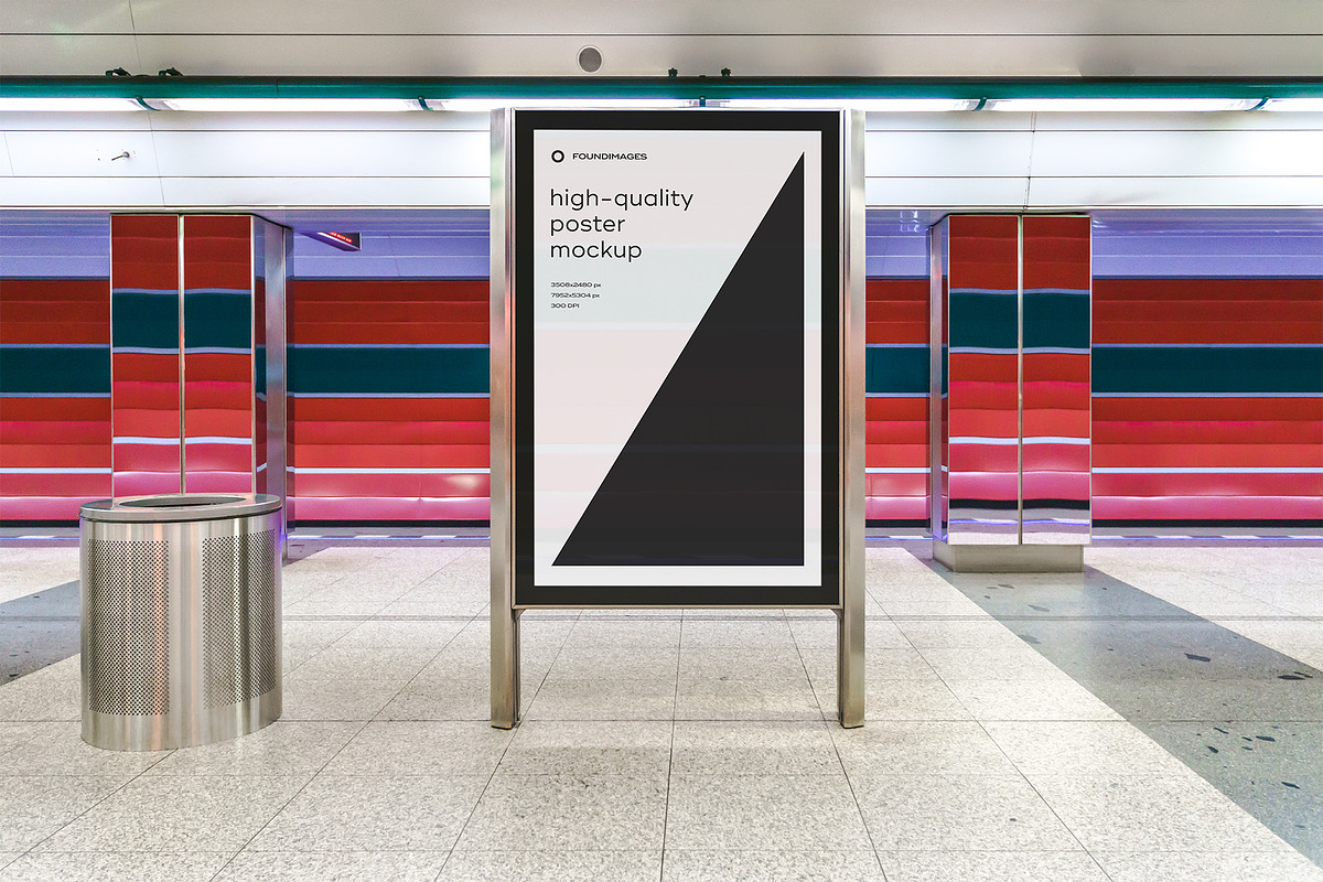 Subway Poster Mockup Bundle Metro, an Advertising Mockup by FoundImages (Photo 2 of 61)