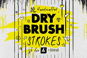 30 DRY BRUSH Strokes for Illustrator, a Brush Add-On by BooTique (Thumbnail 1 of 4)