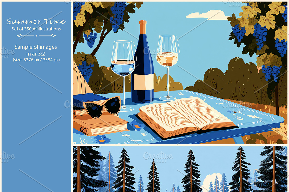 Summer- 350 AI illustrations, a Seasonal Illustration by Pundateam (Photo 3 of 9)