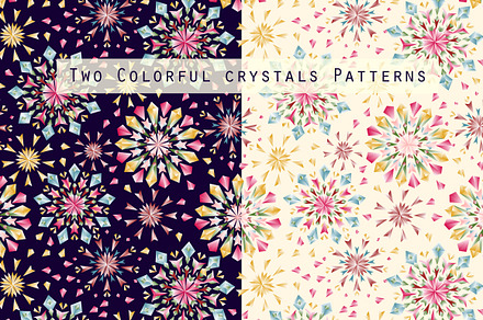 Colorful diamond crystals patterns