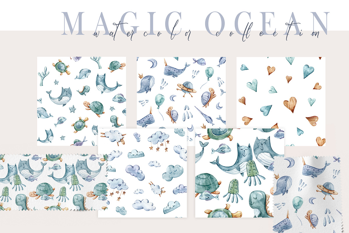 SALE! Watercolor nautical collection, an Animal Illustration by Tiana Geo (Photo 13 of 27)