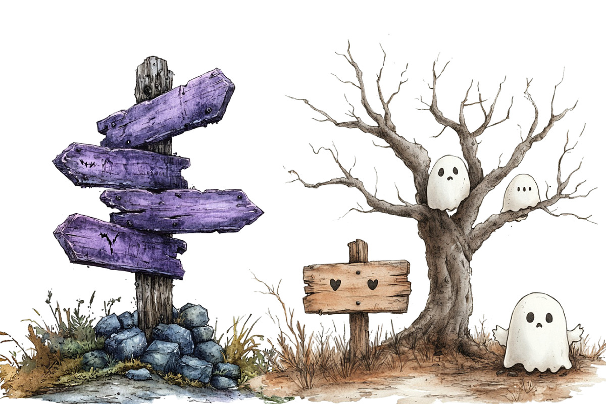 Haunted Signpost Clipart, an Illustration by Designworld (Photo 5 of 6)