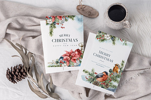 Watercolor Christmas Spirit Graphics